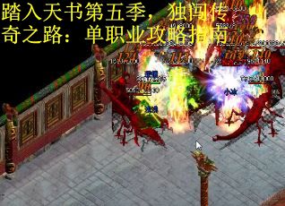 踏入天书第五季，独闯传奇之路：单职业攻略指南