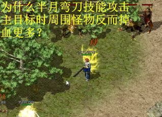 为什么半月弯刀技能攻击主目标时周围怪物反而掉血更多？