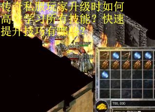 传奇私服玩家升级时如何高效学习所有技能？快速提升技巧有哪些？