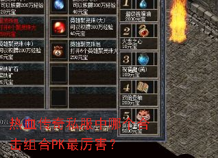 热血传奇私服中哪个合击组合PK最厉害? 热血传奇私服中哪个合击组合PK最厉害?