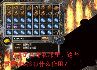 昨天开的传奇私服里,这些重要NPC都有什么作用? 昨天开的传奇私服里,这些重要NPC都有什么作用?
