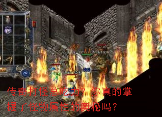 传奇打怪总吃力?你真的掌握了怪物属性的奥秘吗? 传奇打怪总吃力?你真的掌握了怪物属性的奥秘吗?